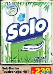 SOLO BAMBU TUVALET KAĞIDI 40'LI SOLO BAMBU TUVALET KAĞIDI 40'LI